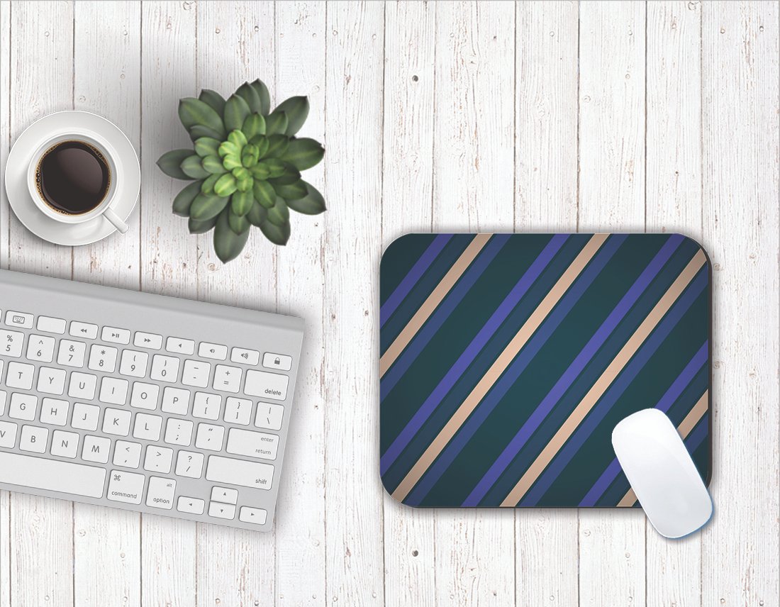 Fantaboy Deep Blue Stripe Print Mouse Pad